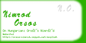 nimrod orsos business card